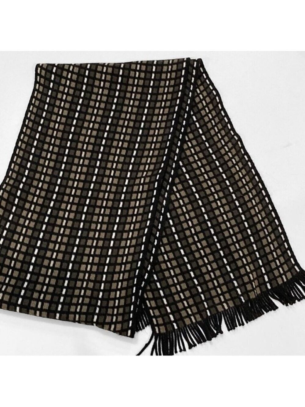 Fraas Black Scarf with fringe Size 66 x 9